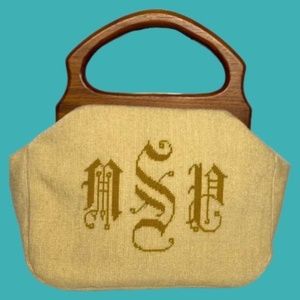 Vintage Mid Century Maud Hundley Original Needlepoint Bermuda Bag Mint Condition